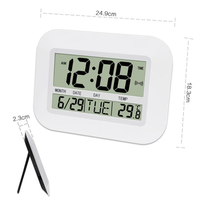 Household Big Screen Digital Electronic Alarm Clock Minimalist Living Room Mute Wall Clock(White) - Alarm Clocks by buy2fix | Online Shopping UK | buy2fix