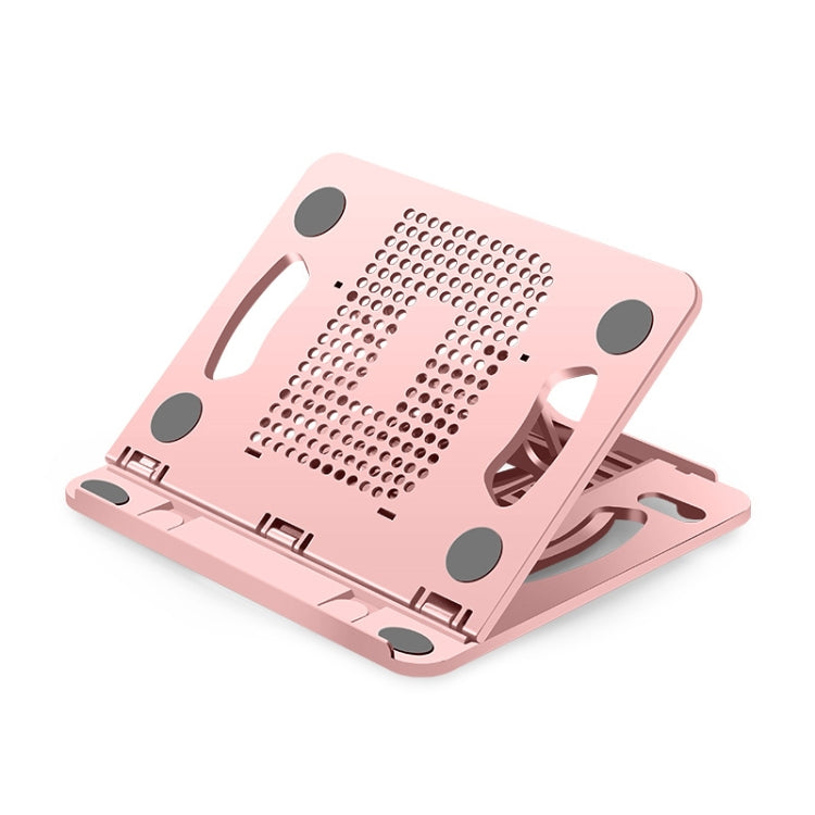 Foldable Laptop Desktop Heightening Cooling Bracket(Pink) - Laptop Stand by buy2fix | Online Shopping UK | buy2fix