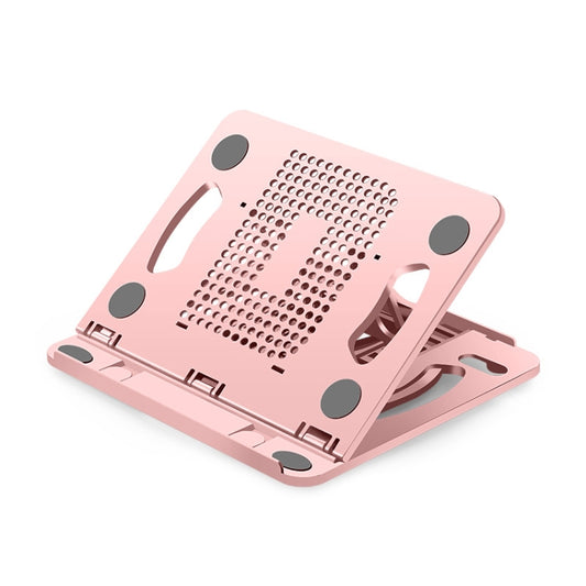 Foldable Laptop Desktop Heightening Cooling Bracket(Pink) - Laptop Stand by buy2fix | Online Shopping UK | buy2fix