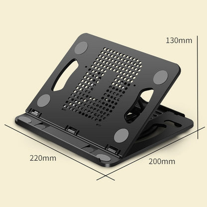 Foldable Laptop Desktop Heightening Cooling Bracket(Black) - Laptop Stand by buy2fix | Online Shopping UK | buy2fix