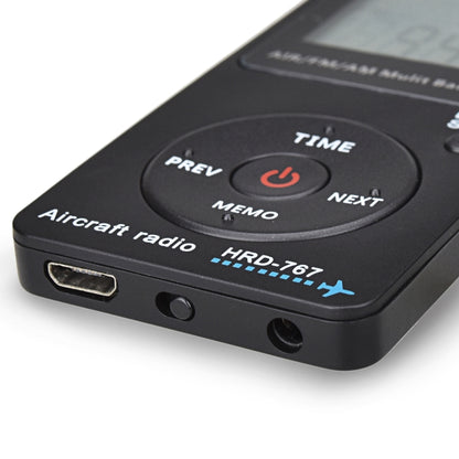 HanRongDa Mini Aviation Band Radio Can Set Automatic Shutdown FM, AM, AIR Radio(Black) - Radio Player by buy2fix | Online Shopping UK | buy2fix