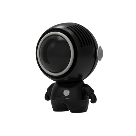 MF040 Mini Portable Leafless USB Hanging Neck Handheld Spaceman Fan(Black) - Electric Fans by buy2fix | Online Shopping UK | buy2fix