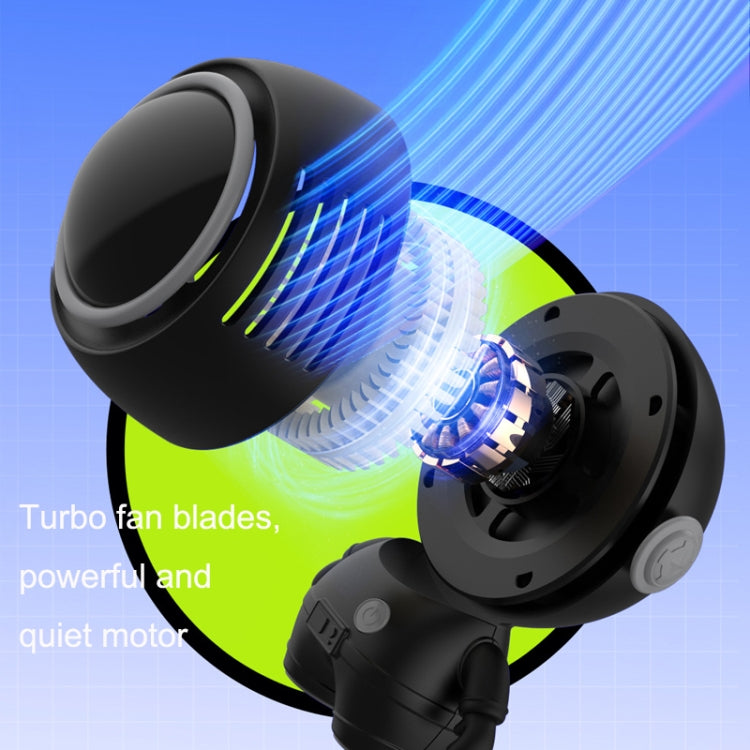 MF040 Mini Portable Leafless USB Hanging Neck Handheld Spaceman Fan(Black) - Electric Fans by buy2fix | Online Shopping UK | buy2fix