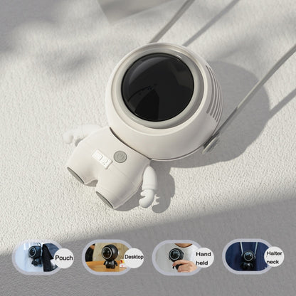 MF040 Mini Portable Leafless USB Hanging Neck Handheld Spaceman Fan(Black) - Electric Fans by buy2fix | Online Shopping UK | buy2fix