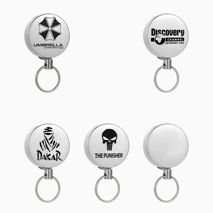 High Resilience Telescopic Steel Wire Anti-Lost Anti-Theft Key Ring(No Pattern) by buy2fix