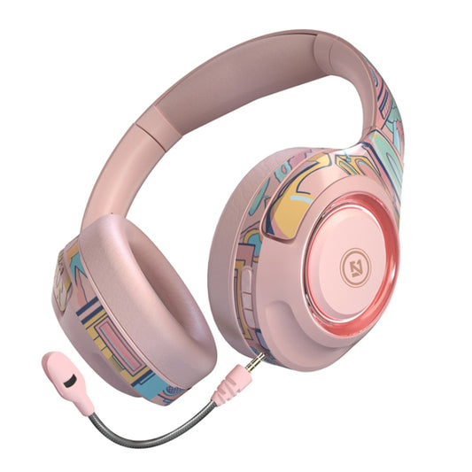 EL-A2 Gaming Ambient Light Folding Wireless Bluetooth Headset(Pink) - Headset & Headphone by buy2fix | Online Shopping UK | buy2fix
