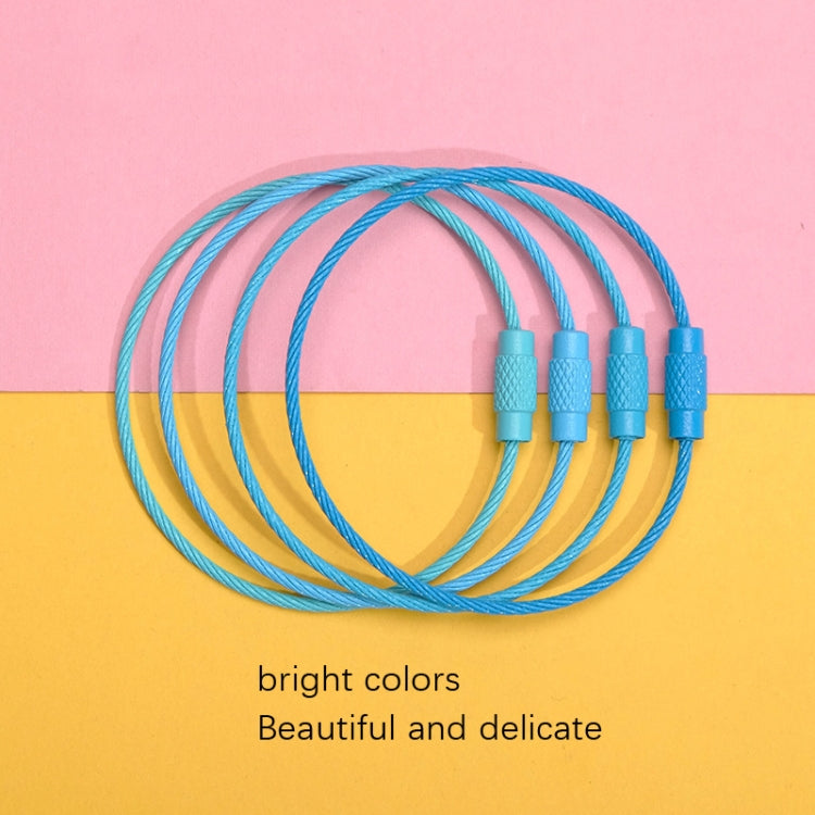 20 PCS Colorful Paint Steel Wire Rope Car Key Ring DIY Accessories(Color Random Delivery) by buy2fix