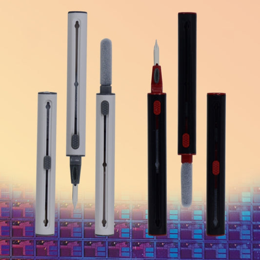 5 PCS Portable Second-generation Telescopic Headset Cleaning Pen Keyboard Dust Brush(Black) - Other Accessories by buy2fix | Online Shopping UK | buy2fix