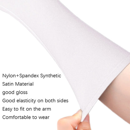 1pair Bride Gloves Satin Long Vintage Travel Sunscreen Dress Wedding Gloves(Royal Blue) - Others by buy2fix | Online Shopping UK | buy2fix