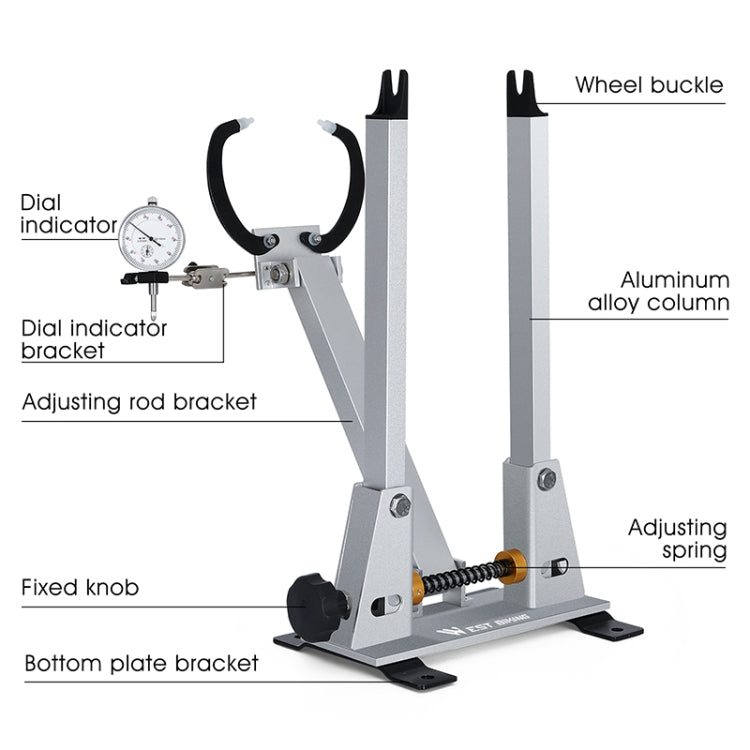 WEST BIKING Bicycle Wheel Correction and Adjustment Station(Silver) by WEST BIKING