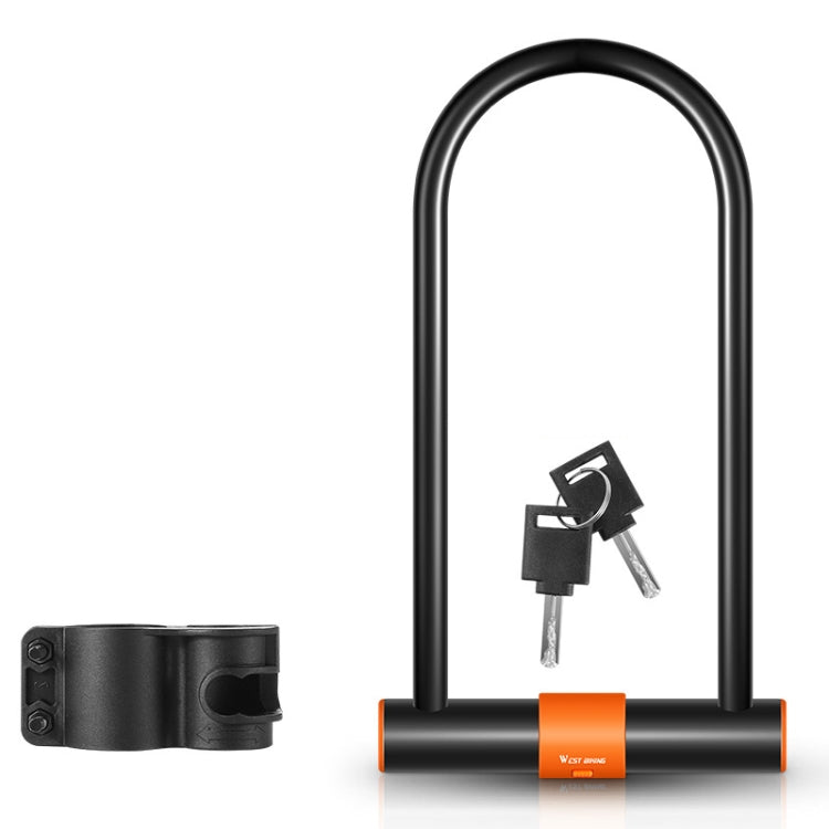 WEST BIKING Bicycle Carbon Steel Anti-Shear Anti-Theft U-Lock, Specification: Only Lock by WEST BIKING