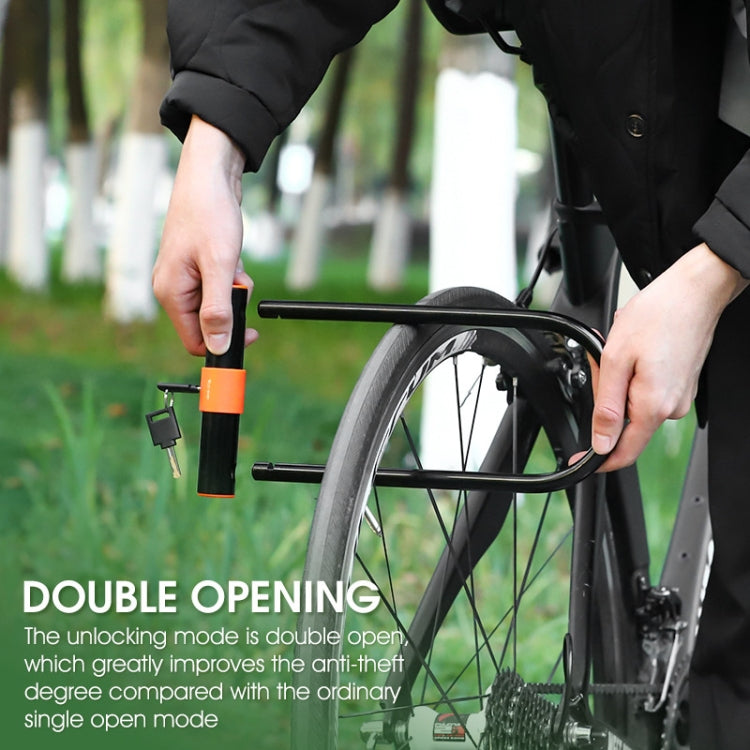 WEST BIKING Bicycle Carbon Steel Anti-Shear Anti-Theft U-Lock, Specification: Lock+Cable by WEST BIKING