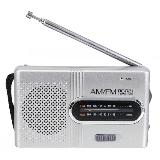 INDIN BC-R21 AM/FM Portable Radio Old Man Morning Practice Player(Silver Gray) - Radio Player by buy2fix | Online Shopping UK | buy2fix