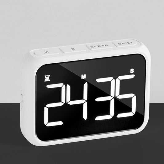 Rechargeable Large Screen LCD Electronic Timing Reminder Alarm Clock Kitchen Baking Timer(White) - Digital Countdown by buy2fix | Online Shopping UK | buy2fix