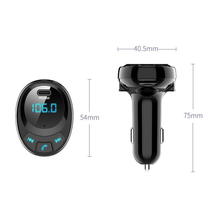 BT09 Car Bluetooth MP3 Digital Display Dual USB Charger(Black) - Bluetooth Car Kits by buy2fix | Online Shopping UK | buy2fix