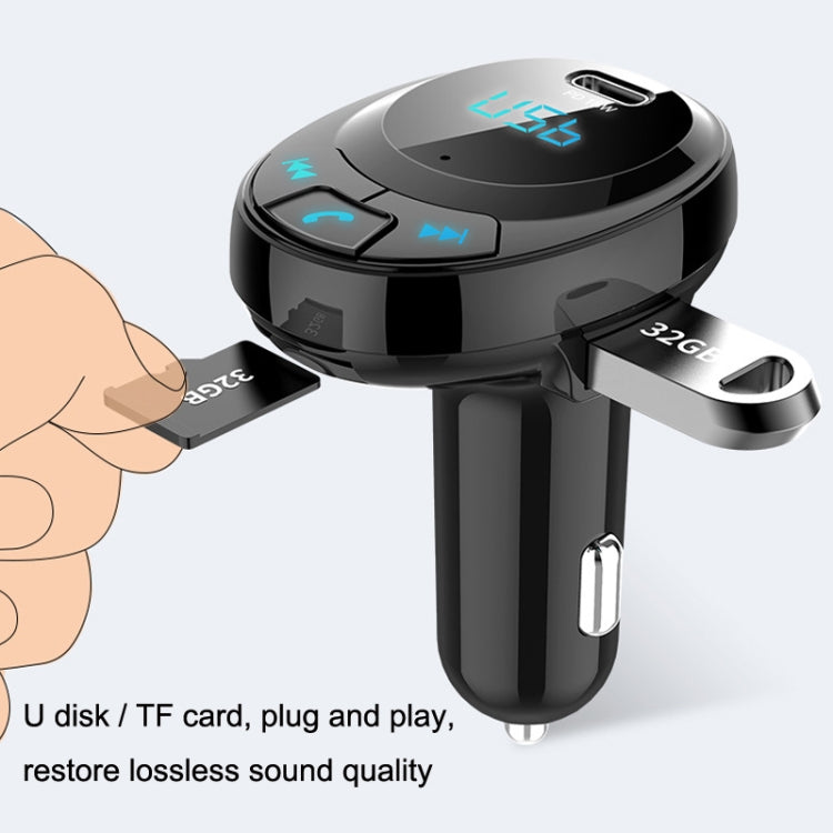 BT09 Car Bluetooth MP3 Digital Display Dual USB Charger(Black) - Bluetooth Car Kits by buy2fix | Online Shopping UK | buy2fix