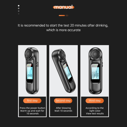 AM01  USB Rechageable Alcohol Tester Handheld Digital Alcohol Breath Tester(English Model) - Breath Alcohol Tester by buy2fix | Online Shopping UK | buy2fix