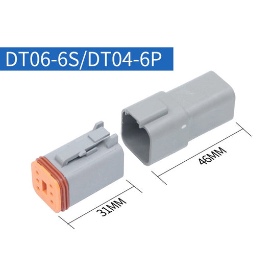 2 PCS DT04-6P / DT06-6S With Copper Car Waterproof Connector Conductive Connection Terminal - Booster Cable & Clip by buy2fix | Online Shopping UK | buy2fix