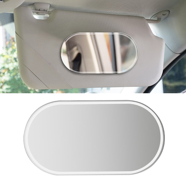 Sun Visor High-Definition Mirror Stainless Steel Makeup Mirror Oval Small by buy2fix
