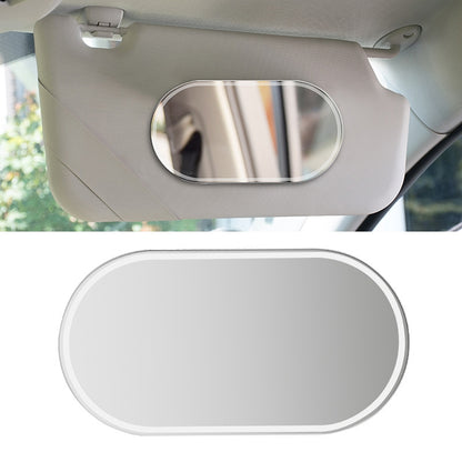 Sun Visor High-Definition Mirror Stainless Steel Makeup Mirror Oval Small by buy2fix