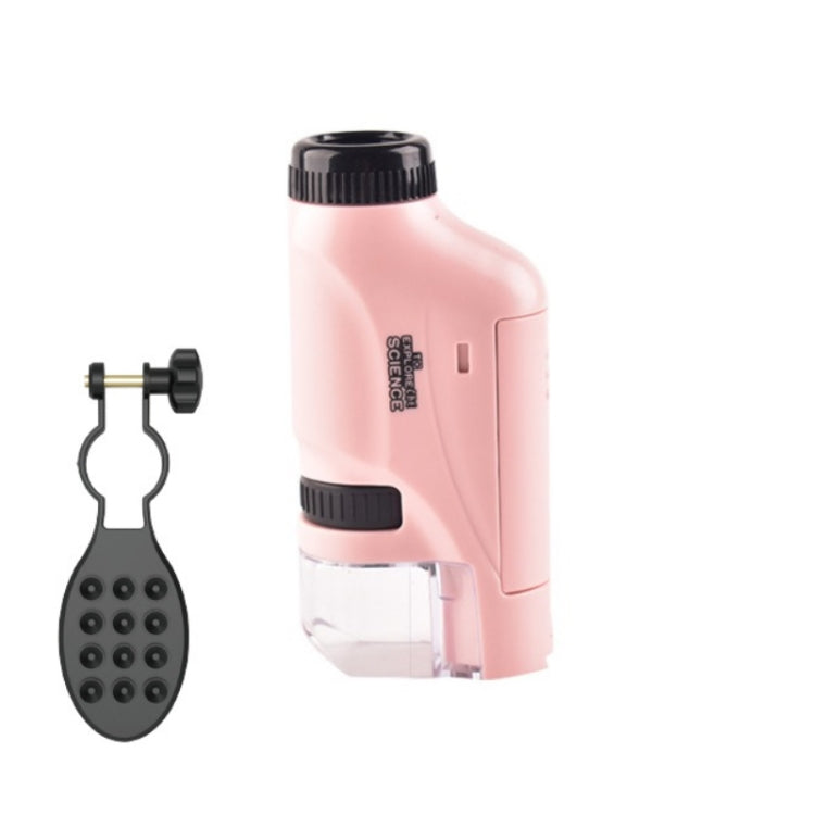 Children Handheld Portable Laboratory Equipment Microscope Toys, Colour: Lite + Bracket (Pink) - Digital Microscope by buy2fix | Online Shopping UK | buy2fix