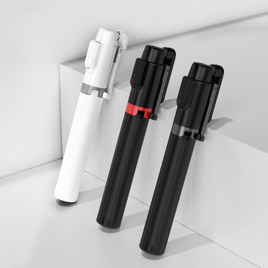 Desktop Multi-Function Live 1.3m Tripod Portable Integrated Bluetooth Selfie Rod(White Silver) - Selfie Sticks by buy2fix | Online Shopping UK | buy2fix