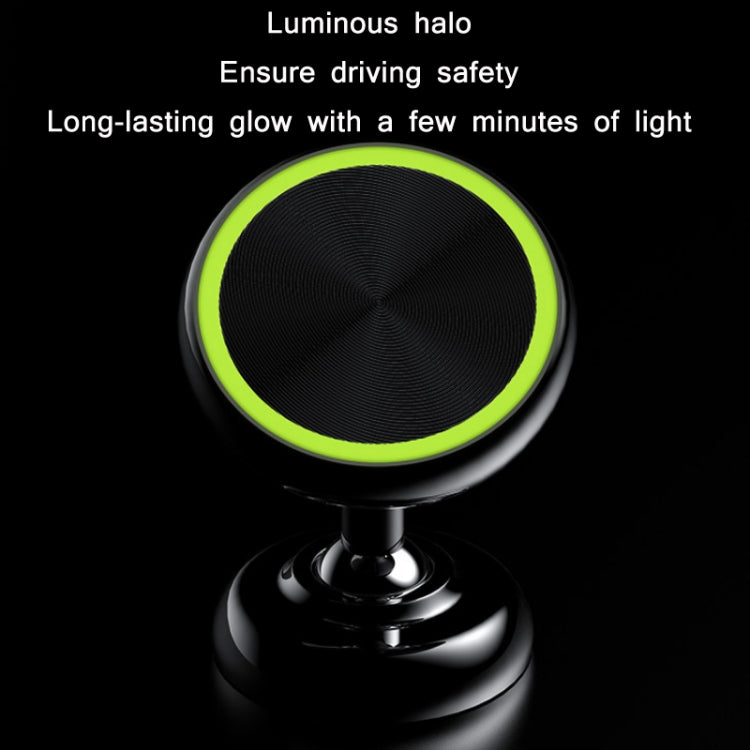 Car Aluminum Alloy Magnetic Mobile Phone Holder, Colour: Black (Luminous) by buy2fix