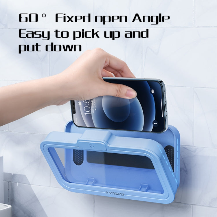 Oatsbasf  Bathroom Waterproof Phone Case Holder Shower Phone Box Wall Mount Phone Holder(White) - Shower & Wall Mounts by Oatsbasf | Online Shopping UK | buy2fix