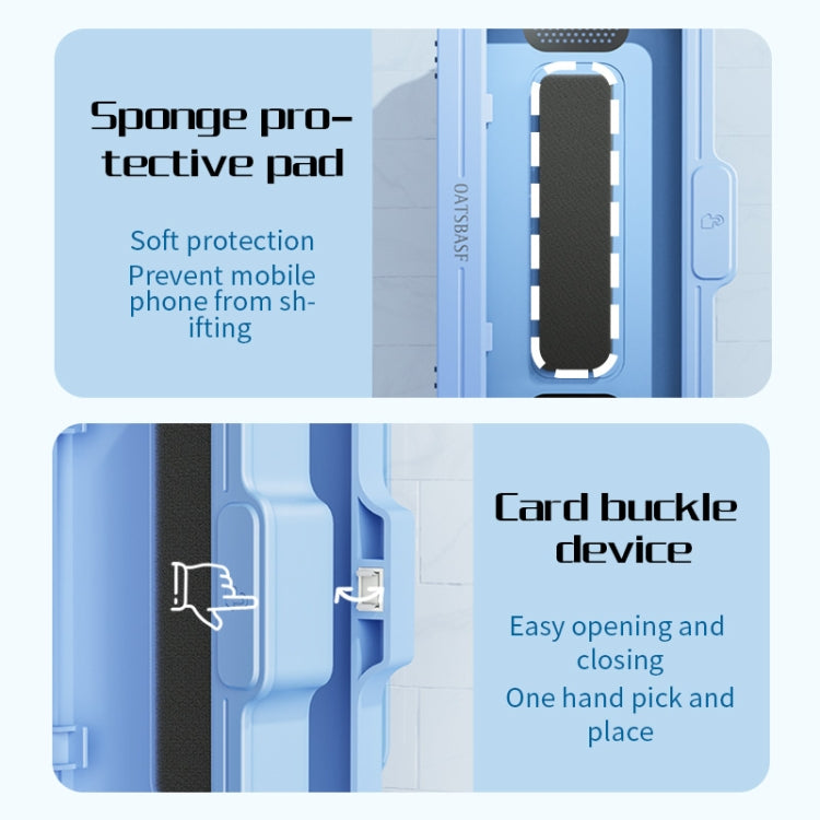 Oatsbasf  Bathroom Waterproof Phone Case Holder Shower Phone Box Wall Mount Phone Holder(White) - Shower & Wall Mounts by Oatsbasf | Online Shopping UK | buy2fix