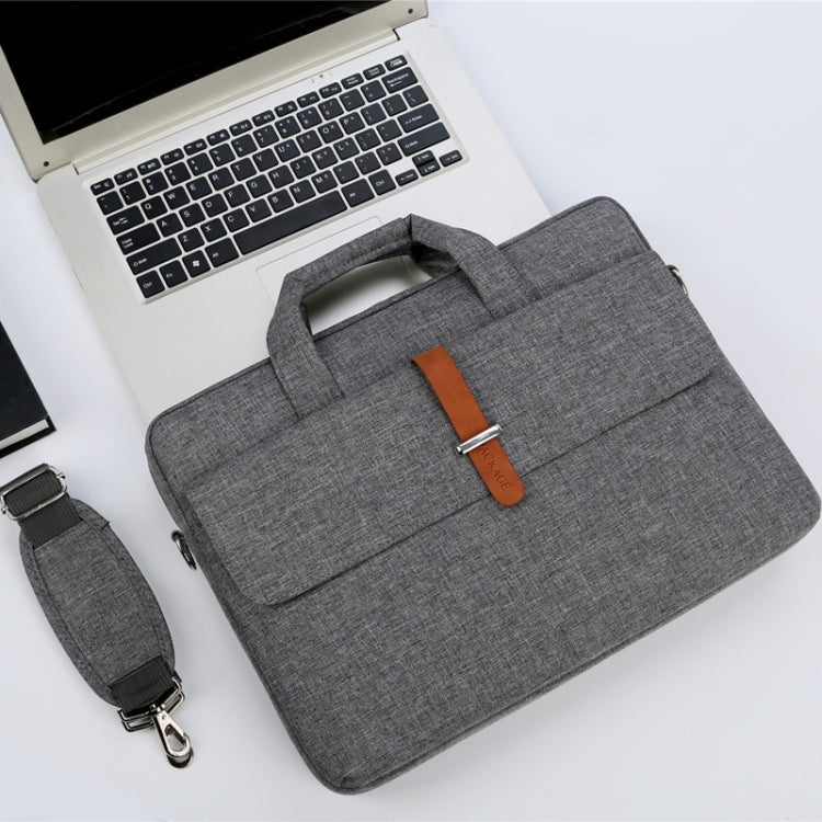 Multifunctional Wear-resistant Shoulder Handheld Laptop Bag, Size: 17 - 17.3 inch(Gray) by buy2fix