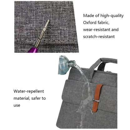 Multifunctional Wear-resistant Shoulder Handheld Laptop Bag, Size: 17 - 17.3 inch(Gray) by buy2fix