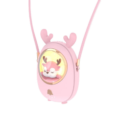 Star Pet Hanging Neck Fan USB Hand-Held Silent Luminous Fan(Pink) - Electric Fans by buy2fix | Online Shopping UK | buy2fix
