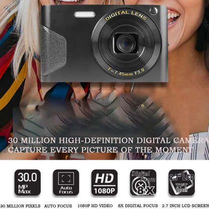 C8 4K  2.7-inch LCD Screen HD Digital Camera Retro Camera,Version: 30W Standard Version  White - Video Cameras by buy2fix | Online Shopping UK | buy2fix