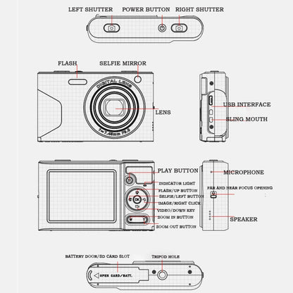 C8 4K  2.7-inch LCD Screen HD Digital Camera Retro Camera,Version: 30W Standard Version  White - Video Cameras by buy2fix | Online Shopping UK | buy2fix