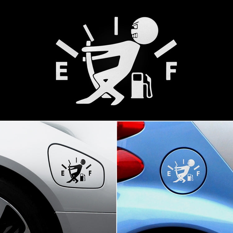 Pull Fuel Tank Pointer To Full Hellaflush Reflective Vinyl Car Sticker(Silver White) by buy2fix