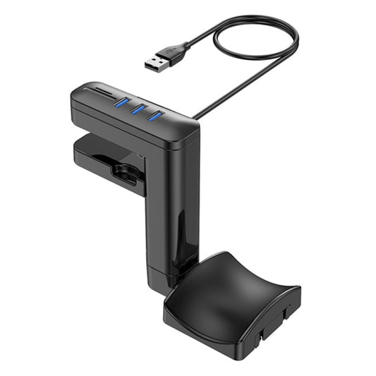 Multifunctional Headphone Clip-type Punch-free Hanger with HUB by buy2fix