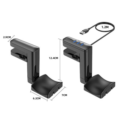 Multifunctional Headphone Clip-type Punch-free Hanger with HUB by buy2fix