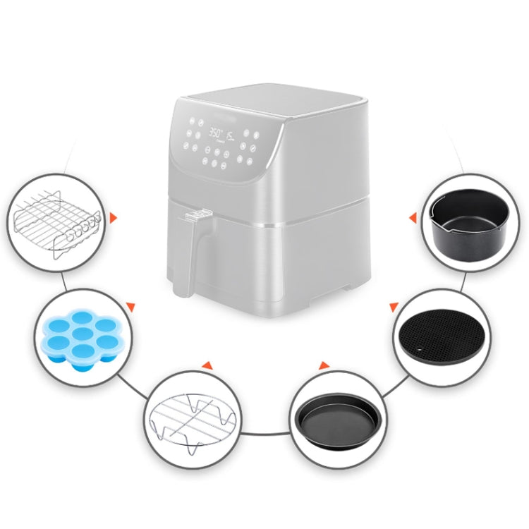 6 PCS/Set 6 inch Air Fryer Baking Accessories Stainless Steel Set - Cooktop Parts by buy2fix | Online Shopping UK | buy2fix
