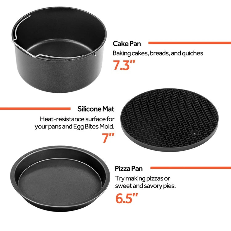 6 PCS/Set 6 inch Air Fryer Baking Accessories Stainless Steel Set - Cooktop Parts by buy2fix | Online Shopping UK | buy2fix