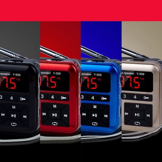 Bluetooth Card Radio Digital FM Player, Specifications: Y-509FM (No Solar Panel)(Gold) - Radio Player by buy2fix | Online Shopping UK | buy2fix