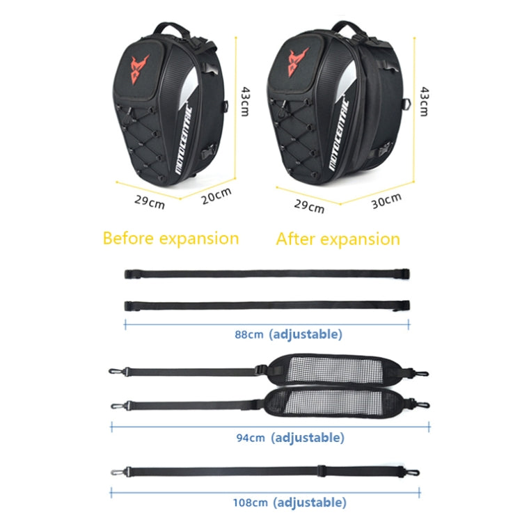 MOTOCENTRIC 11-MC-0102 Motorcycle Rear Seat Helmet Bag(Gray) - Bags & Luggages by MOTOCENTRIC | Online Shopping UK | buy2fix
