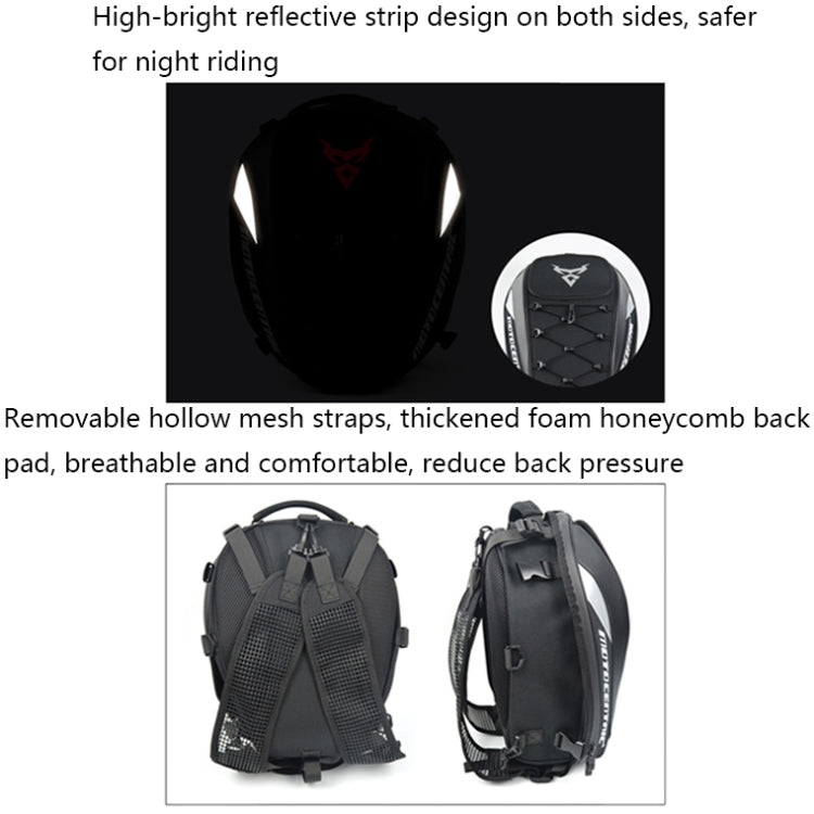 MOTOCENTRIC 11-MC-0102 Motorcycle Rear Seat Helmet Bag(Gray) - Bags & Luggages by MOTOCENTRIC | Online Shopping UK | buy2fix