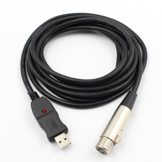 3m Microphone Connection Computer Cable USB To XLR(Black) - Microphone Audio Cable & Connector by buy2fix | Online Shopping UK | buy2fix
