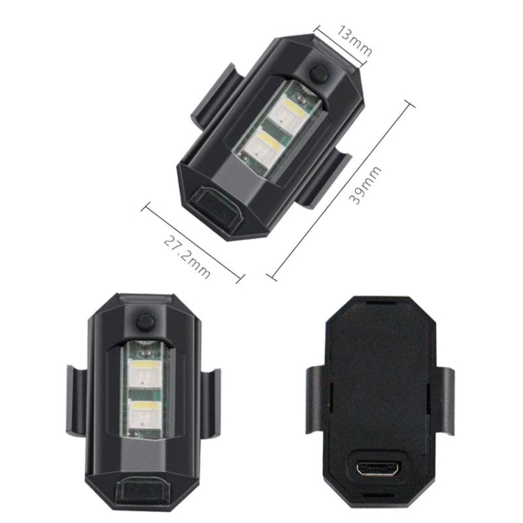Bicycle Night Ride Warning Light Motorcycle Airplane Light UAV USB Charging Night Light(Black) by buy2fix