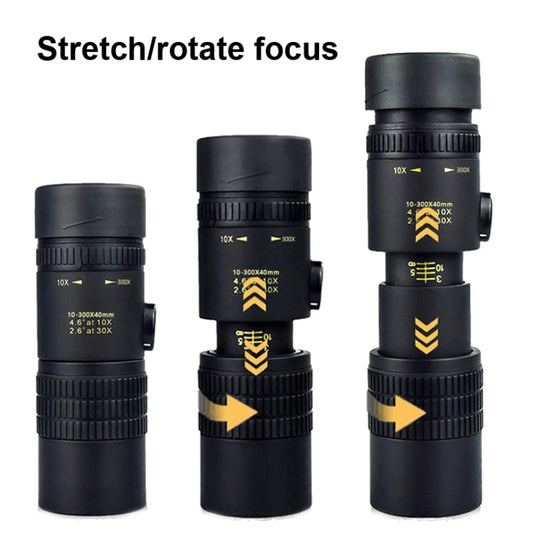 10-300x40 Monocular HD Telescope BAK4 Prism Telescope,Style: Standard by buy2fix