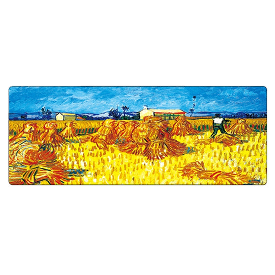 300x800x4mm Stitched Edges Am002 Large Oil Painting Desk Rubber Mouse Pad(Scarecrow)