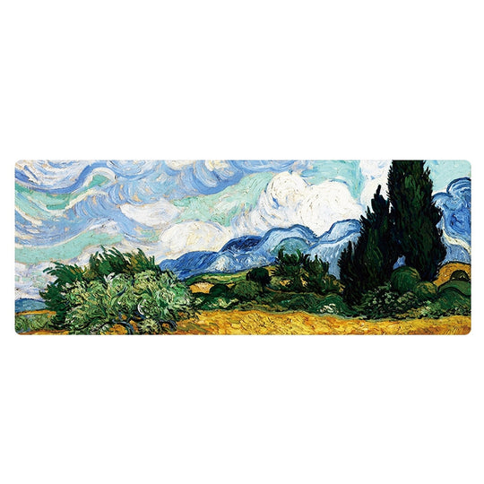 300x800x5mm Stitched Edges Am002 Large Oil Painting Desk Rubber Mouse Pad(Cypress)