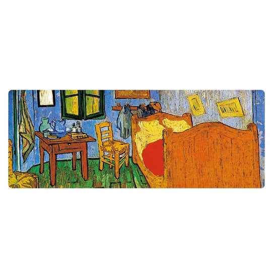 300x800x5mm Stitched Edges Am002 Large Oil Painting Desk Rubber Mouse Pad(Room)
