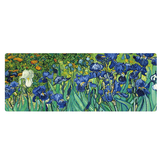 300x800x5mm Stitched Edges Am002 Large Oil Painting Desk Rubber Mouse Pad(Iris)