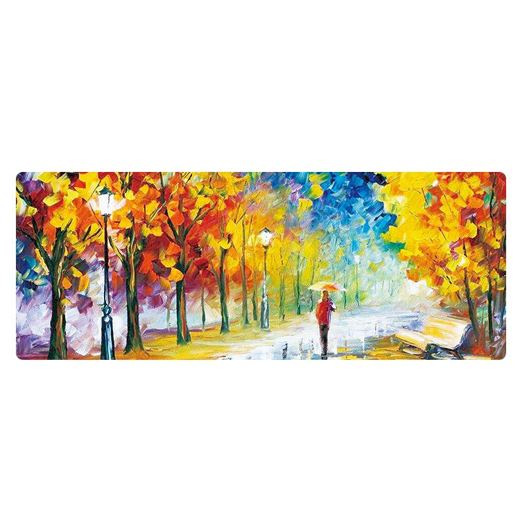 400x900x2mm Locked Am002 Large Oil Painting Desk Rubber Mouse Pad(Autumn Leaves) by buy2fix